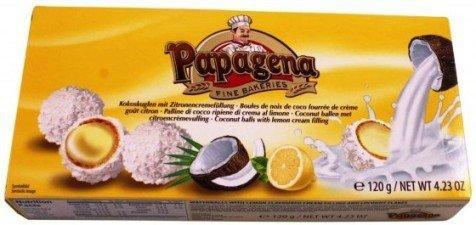 Кокосові цукерки Papagena (вафельні кульки в кокосі з лимонним кремом усередині) Австрія 120г (опт 5 шт)