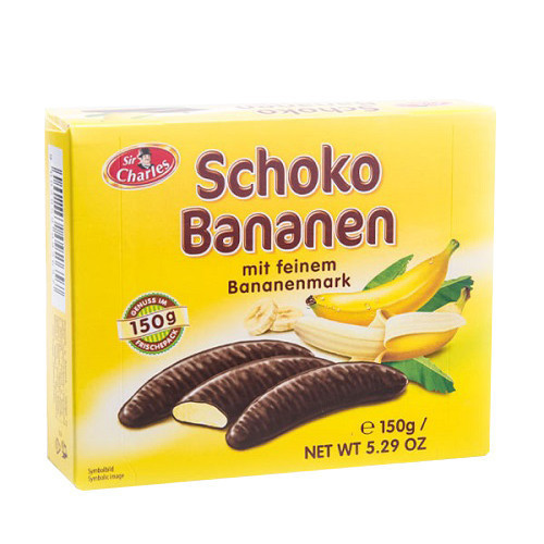 Цукерки Sir Charles Schoko Bananen з банановим суфле 150 г Німеччина (опт 6 шт)