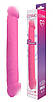 Фалоімітатор двосторонній реалістичний з яскраво вираженими голівками силіконовий L 230 мм D 33 мм рожевий, фото 2