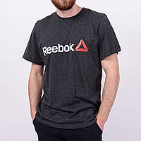 Чоловіча спортивна футболка Reebok великого розміру, темно-сірого кольору