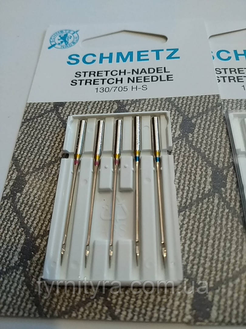 Стрейч (Stretch) набір голок для побутових швейних машин "SCHMETZ" 5 голок No90, 75