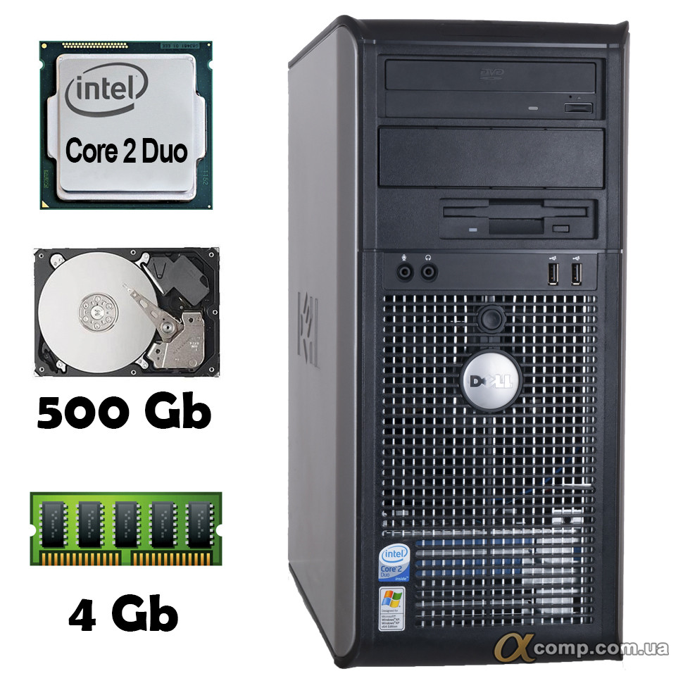 Комп'ютер Dell 760 (Core2Duo E8200/4Gb/500Gb) БУ