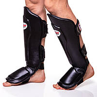 Захист для гомілки та стопи Муай Тай, ММА, Кікбоксинг шкіряна TWN VL-6632 (р-р M-XL, кольори в асортименті)