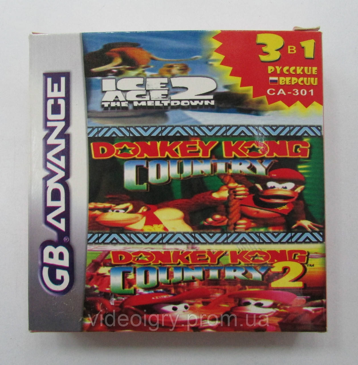 3 в 1 Ice Age 2 - The Meltdown, Donkey Kong Country, Donkey Kong Country 2 Game Boy Advance (GBA)