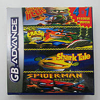 4 в 1 Chicken Little, Crash Bandicoot The Huge Adventure, Shark Tale, Spider Man Game Boy Advance (GBA)