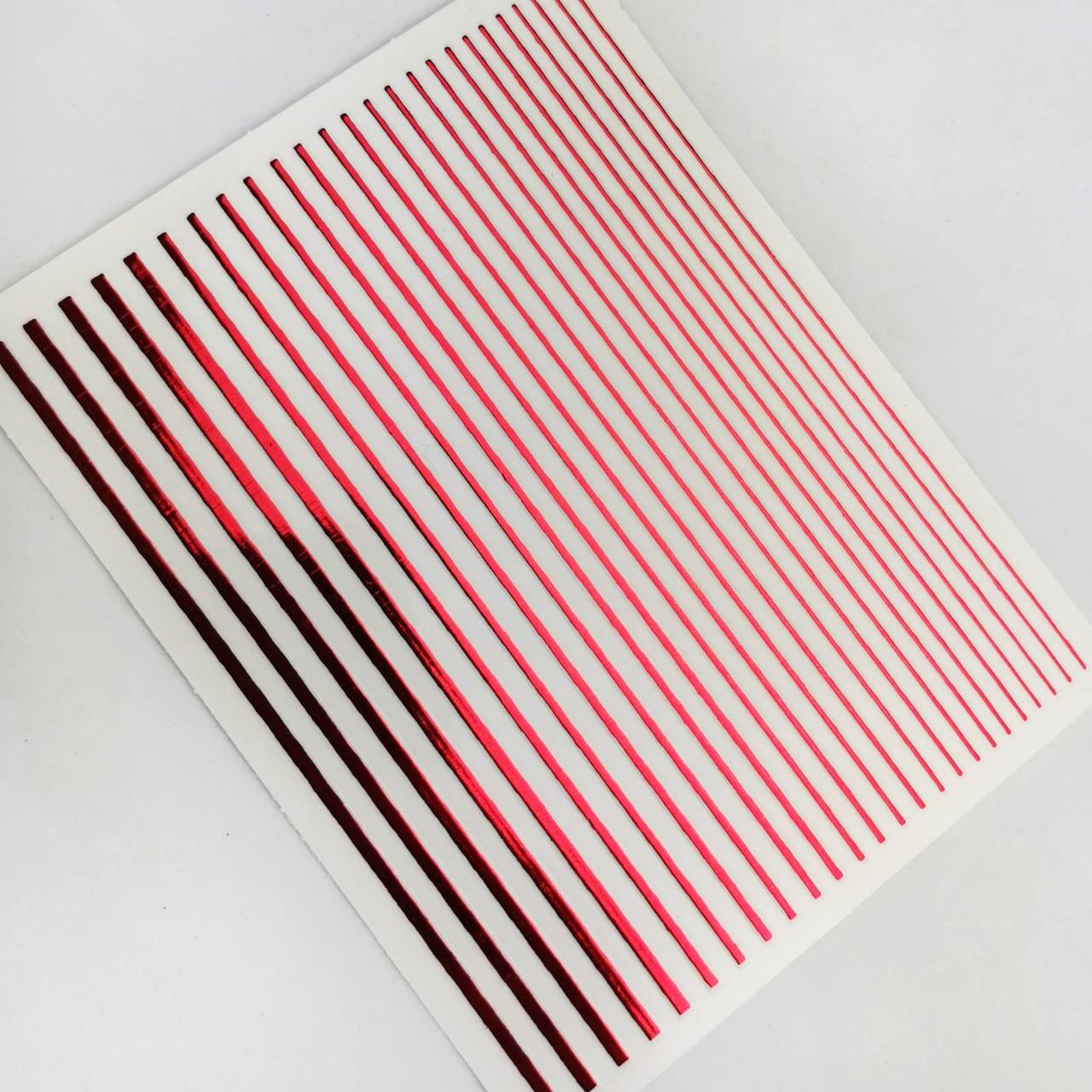 Гнучка декоративна стрічка для дизайну нігтів Joyful Nail (червоний металік)