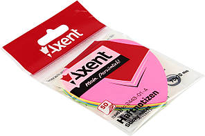 Блок/зам. липк. краєм 70х70мм 50арк. серце "Axent" №2443-01(1)(24)