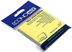 Блок/зам. липк. краєм 75х75мм 100арк. 4кольори "Economix"  №Е20936(12)(144)