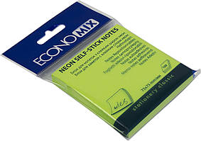 Блок/зам. липк. краєм 76х76мм 100арк. неон. салатовий "Economix" №Е20944-13(12)