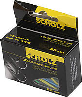 Скріпки "Scholz" №4755 28мм (100шт) прямі,кольорові(10)