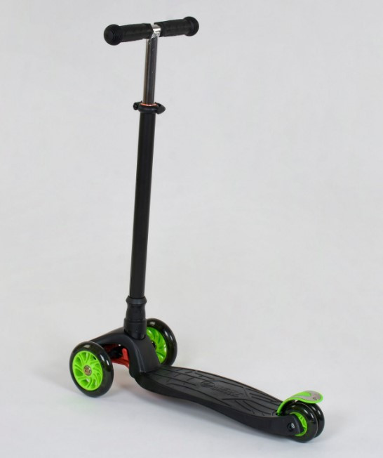 Самокат дитячий триколісний з світяться колесами чорний Best Scooter Maxi 466-113/А24144, фото 1