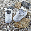 Білі кеди на липучці дитячі літні шкіряні перфорація без шнурків кросівки, фото 4
