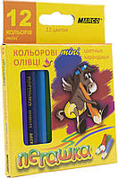 Олівці кольор. 12 кольор. "Marco" №1010-12Н/1010H-12CB Пегашка короткі(12)(240)