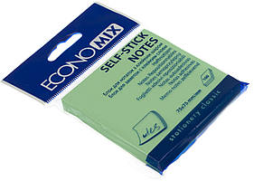Блок/зам. липк. краєм 75х75мм 100арк. салатовий "Economix" №Е20932-13(12)