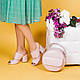 Кругла модна жіноча сумка з натуральної шкіри ніжно рожевого кольору., фото 5