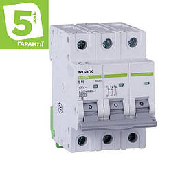 Автоматичний вимикач 3P, 63А, C, 4,5кА NOARK серія Ex9BS (102175)