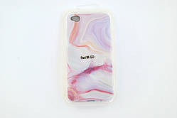Чохол для телефону Samsung A40 / A405 (2019) Silicone Marble Soft touch біло-рожевий
