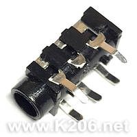 JC-326-3PIN Гнездо Jack 3,5мм Стерео; Контактные группы: 3; DIP; Размер: 14 * 6,5 * 5 мм