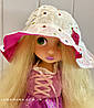 Легка літня бавовняна панама для дівчаток Люсі Кітті білий/малиновий Babasik, фото 2