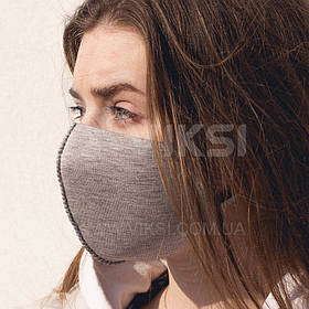 Якісна багаторазова захисна маска на обличчя (СВЕТЛО-СІРУ)