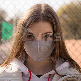 Багаторазова захисна маска (СВЕТЛО-СІРА)