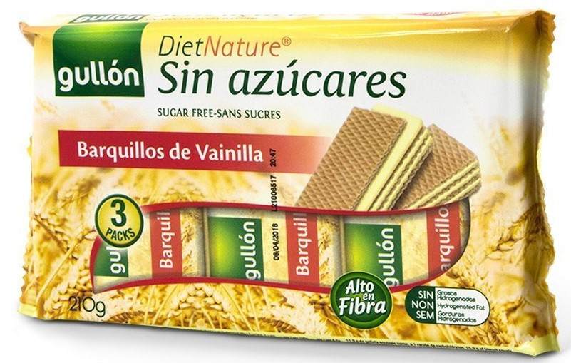 Вафлі без цукру GULLON Diet Nature (ваніль), 180г