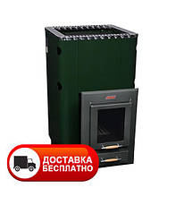 Лазнева піч-кам'янка KALVIS-PR-2S з виносною топкою зі склом