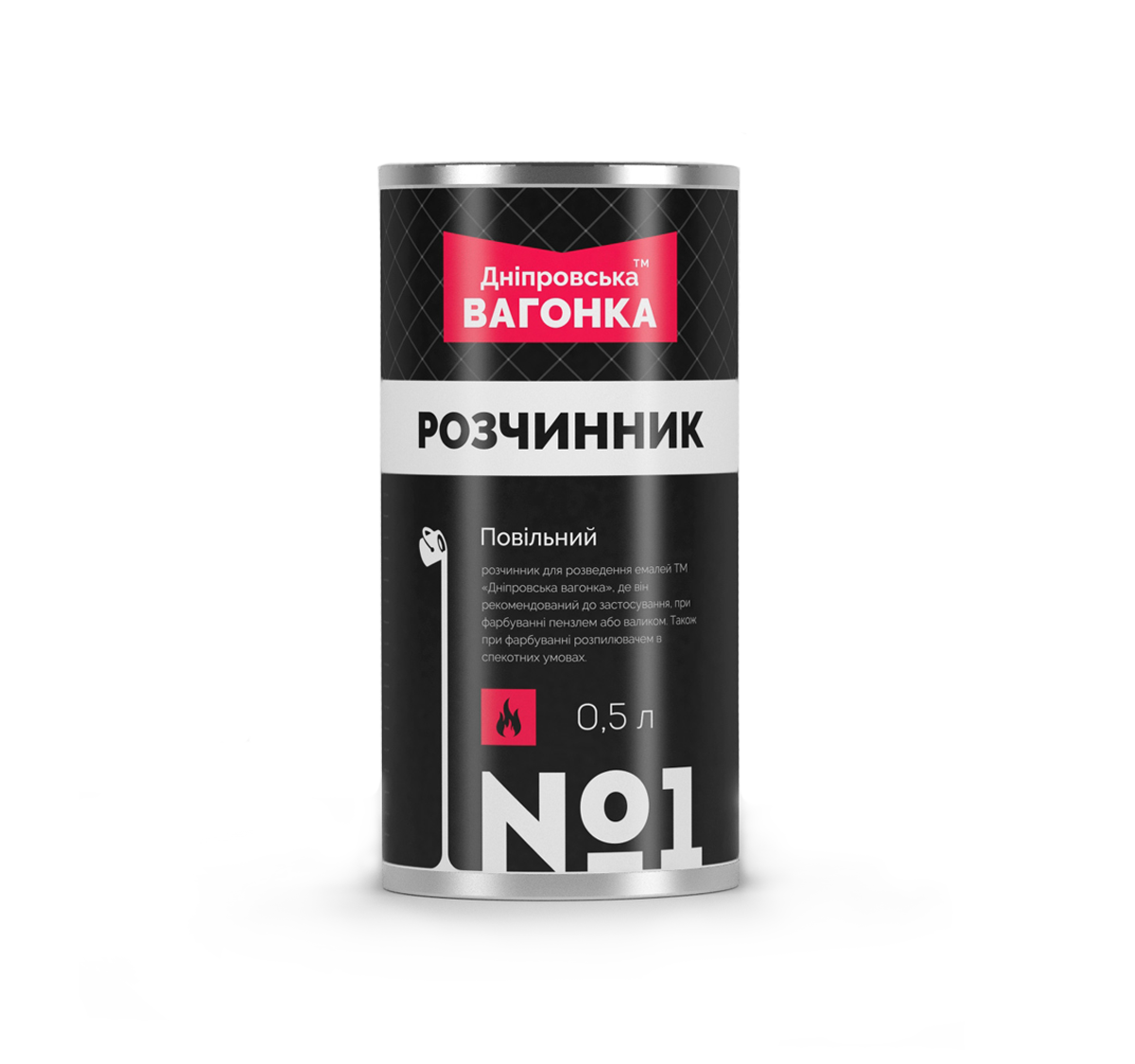 Розчинник №1 "Повільний" 0,5 л. (з/б) "Дніпровська Вагонка"