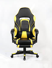 Крісло геймерське Goodwin Паркер Parker з підставкою для ніг жовтий, фото 2
