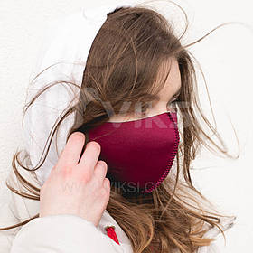 Багаторазова захисна маска (колір — марсала)