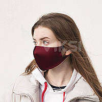 Многоразовая защитная маска из неопрена (бордовая)
