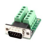 Перехідник RS232 DB9 COM-порт вилка тато — клемники 9pin (001658)