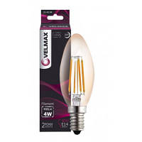 LED лампа філамент VELMAX V Filament C37 4W E14 2500K 600Lm