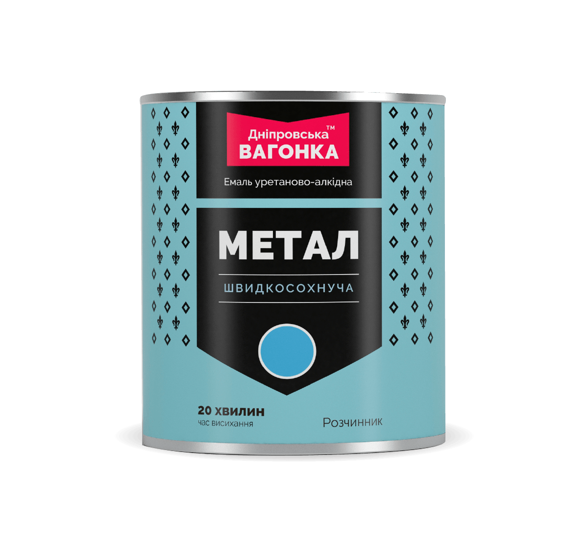 Емаль швидкосохнуча по металу Чорний МАТОВИЙ 0,75 л. (RAL9005) ТМ "Дніпровська Вагонка"