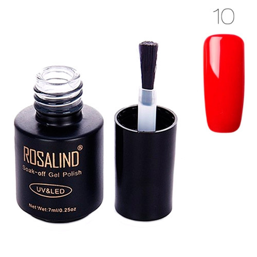 Гель-лак для нігтів манікюру 7 мл Rosalind, шелак, червоний 10 (002127), фото 1