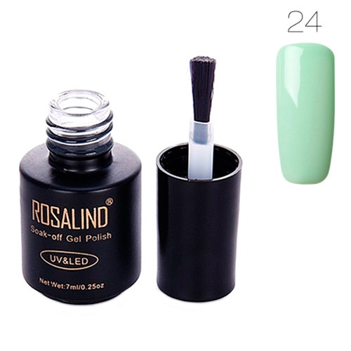 Гель-лак для нігтів манікюру 7 мл Rosalind, шелак, м'ятний 24 (002131)