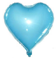 Куля-серце фольгована Блакитне   13 см (5 дюймів)
