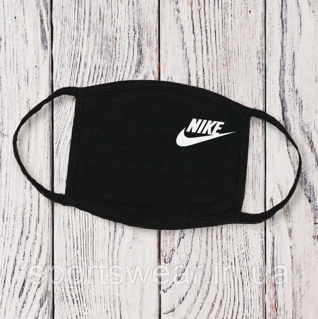 Багаторазова маска для обличчя з принтом Nike Найк жіноча, чоловіча, підліткова. Трикотаж Бавовна