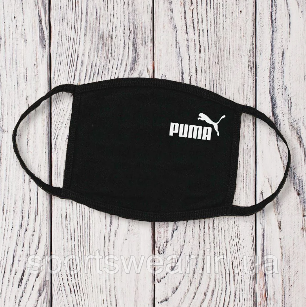 Трикотажна Багаторазова маска з принтом Puma Пума жіноча, чоловіча, підліткова бавовняна Маска зі зручними лямками