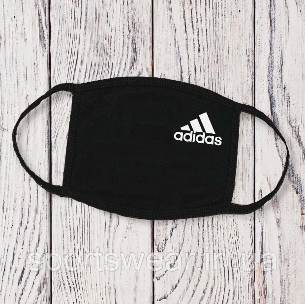 Багаторазова маска з принтом Adidas жіноча,чоловіча, фото 1