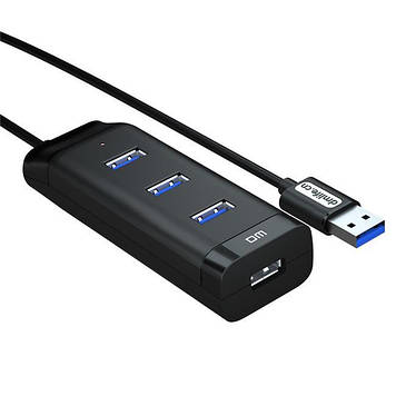 HUB USB3.0 DM CHB007 4 USB Plastic USB-A 120cm Black