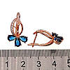 Сережки Xuping з медичного золота, сині і білі фіаніти, позолота PO, 24208 (1), фото 3