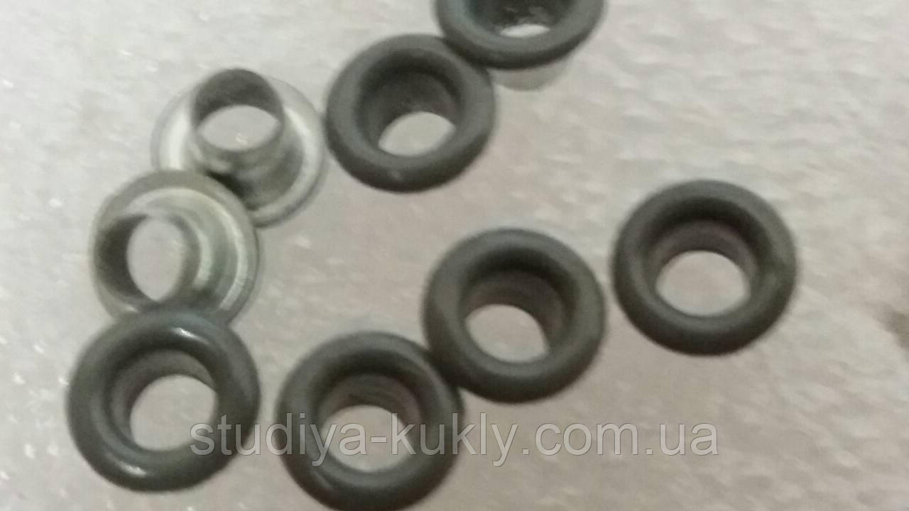 Люверс для ляльок. Сірий. Діаметр капелюшка 6 мм. Діаметр ніжки 3 мм., фото 1