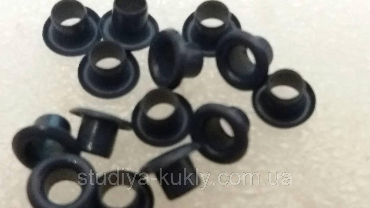 Люверс для ляльок. Синій. Діаметр капелюшка 6 мм. Діаметр ніжки 3 мм., фото 1