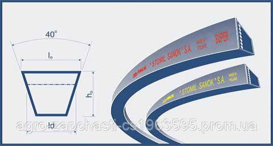 Ремень УВ-2185 (SPC 2185) Harvest Belts (Польша) D41990001 Massey Ferguson