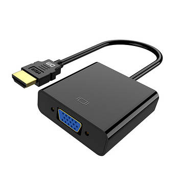 Перехідник з звуком HDMI to VGA+3.5 DM CHB021 Plastic 15cm Black