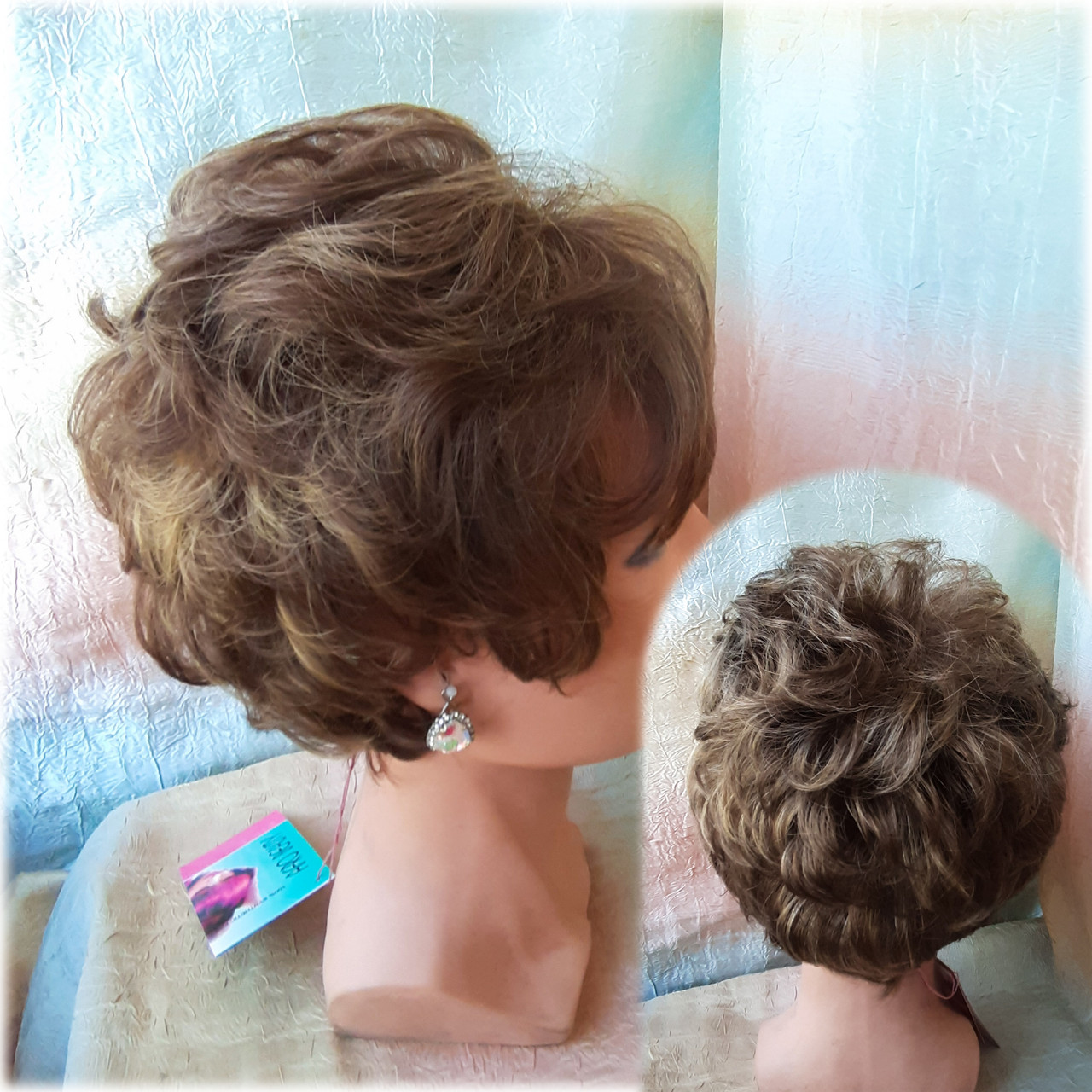 Перука кучерява пишна з термоволосся "П'ЄХА" русявий мелированний FLORA Dr-10Н124, фото 1