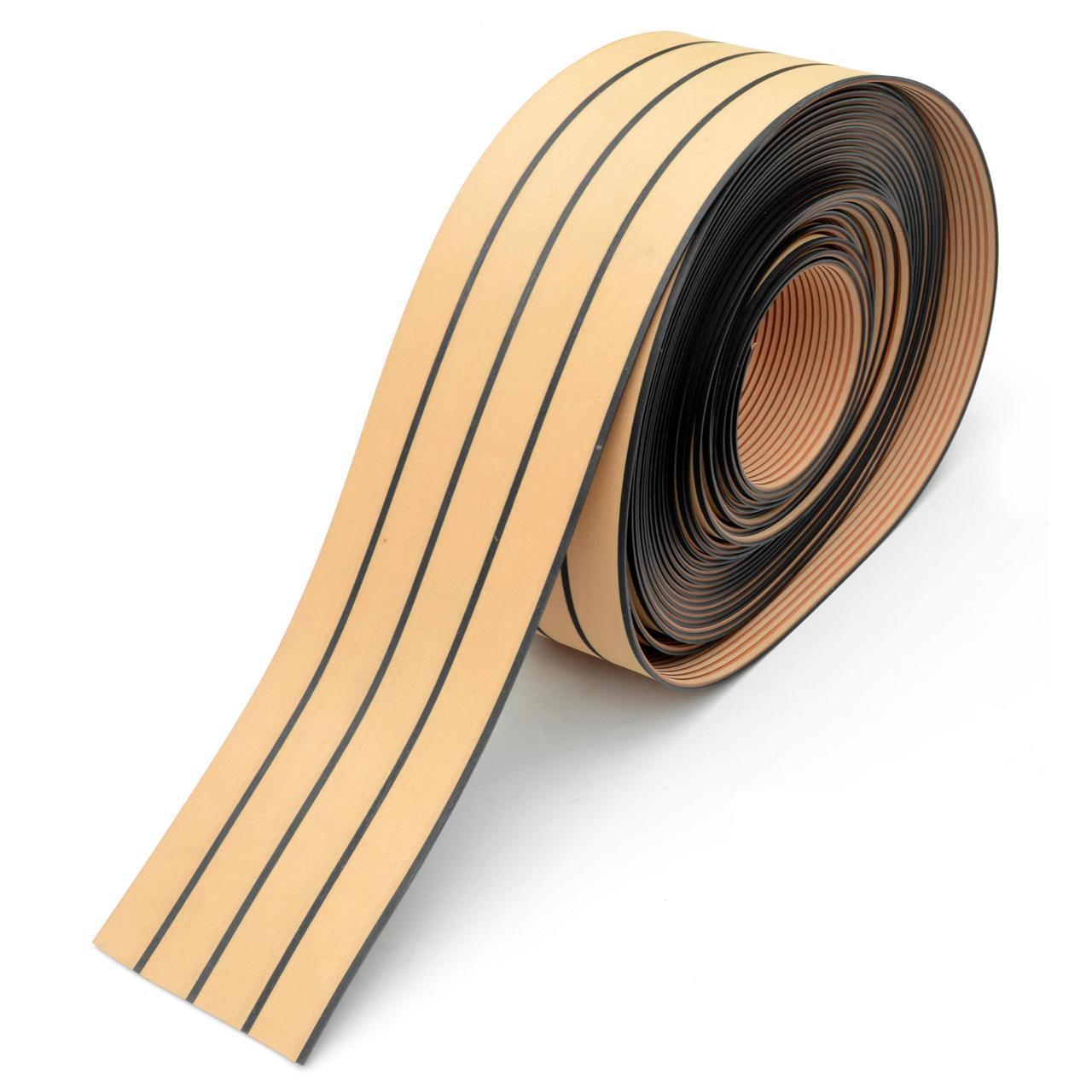 ПВХ Искусственный тик NKK цвет СВЕТЛЫЙ ТИК, черная полоса, 0,2х1м N11 ...