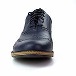 Сині туфлі шкіряні броги чоловіче взуття комфорт на кожен день Rosso Avangard СOMFORT Lether Blu, фото 10