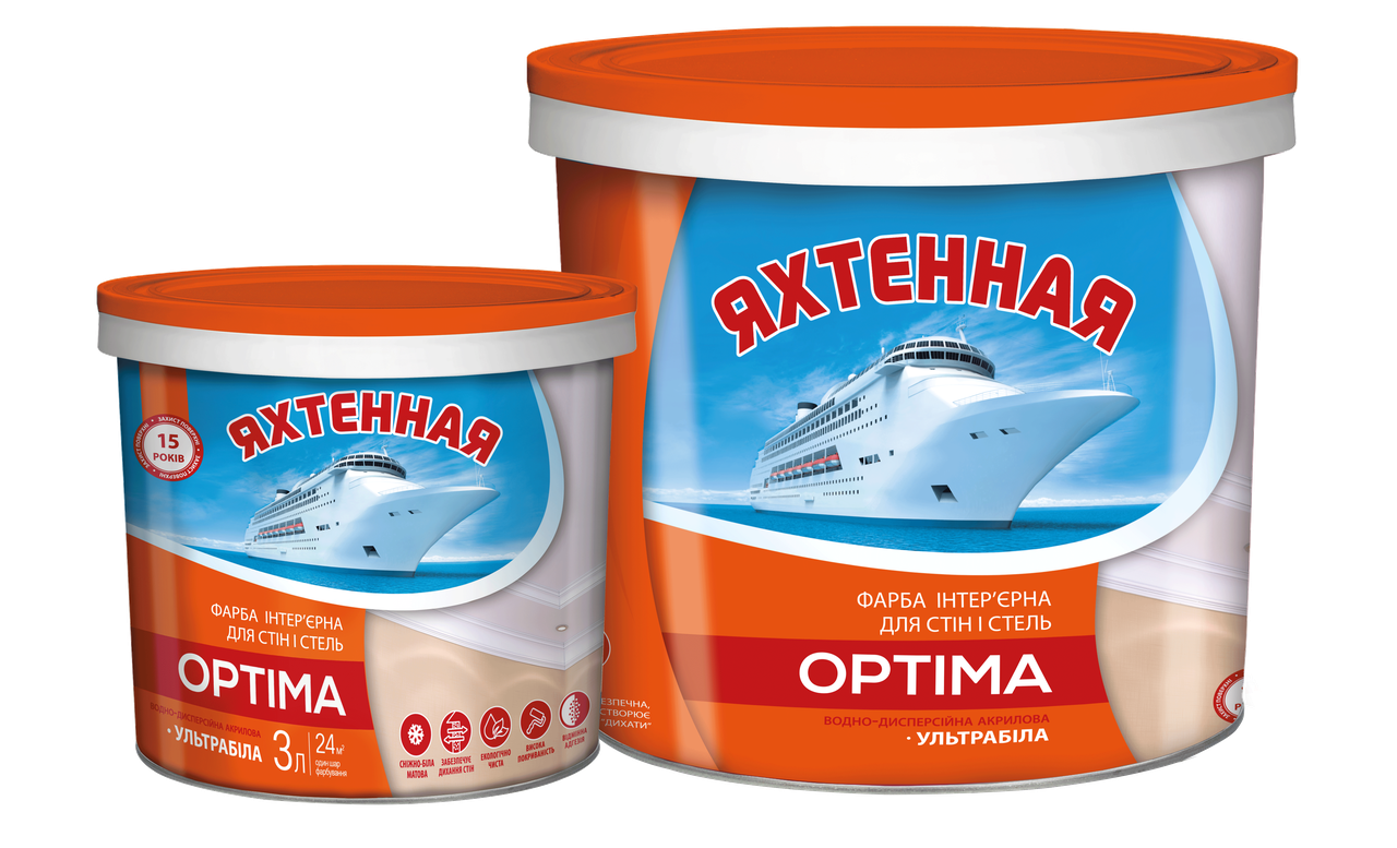 Фарба акрилова інтер'єрна ТМ "ЯХТЕННА" 3 л.